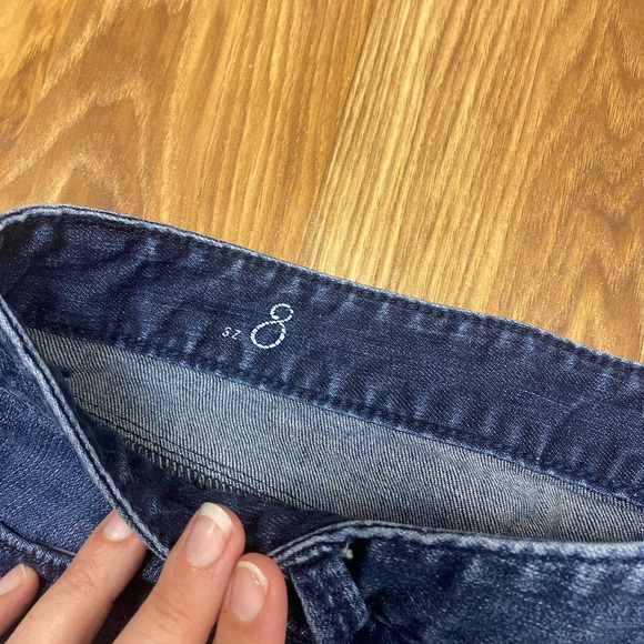 LOFT dark wash denim roll cuff shorts - Picture 5 of 7